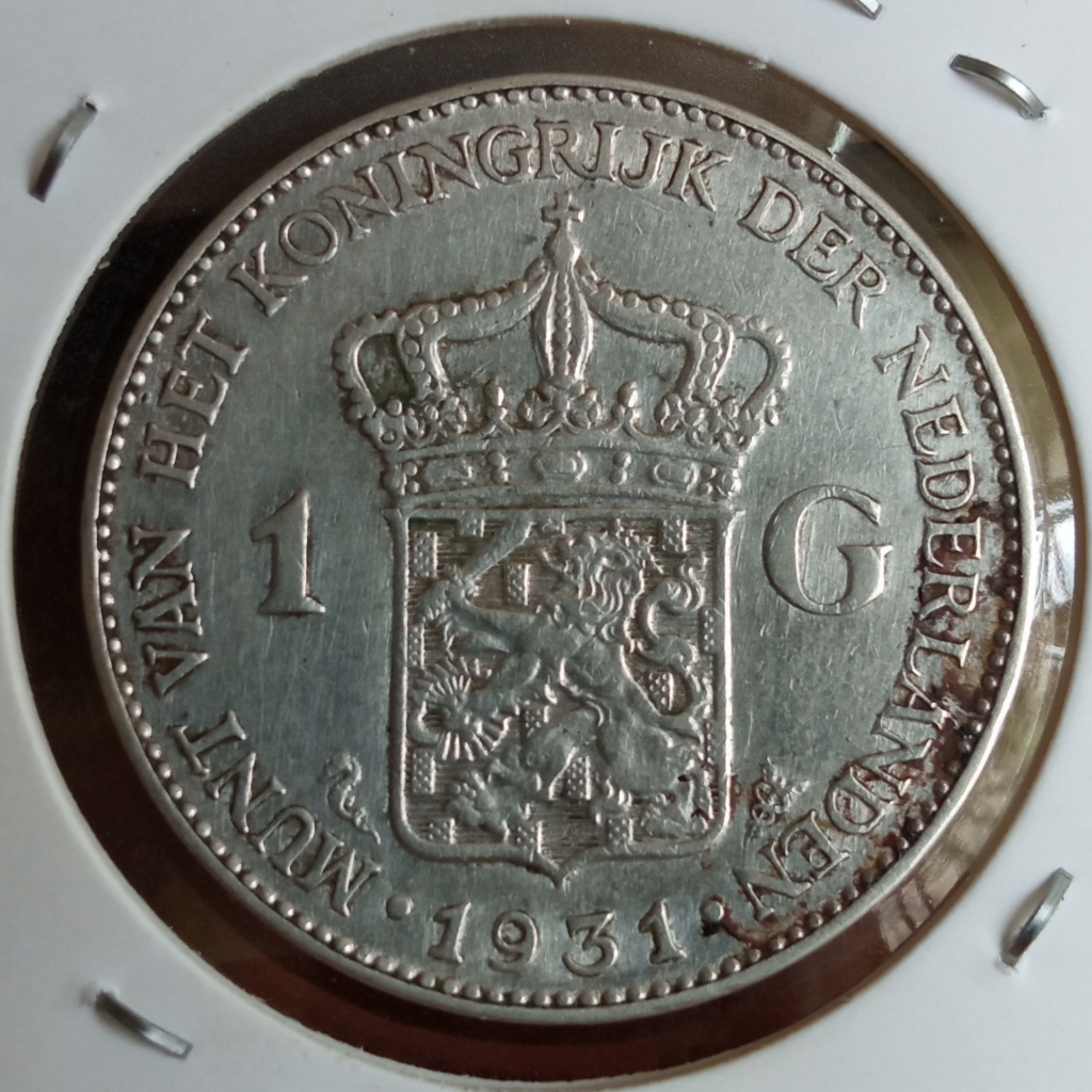 Koin Kuno Perak Belanda 1 Gulden Wilhelmina 1922-1945 (tahun acak) ASLI | Koin Asing Mancanegara