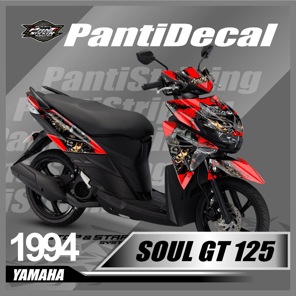 Sticker Decal Motor Soul GT 125 Fullbody  Desain Jack- skotlet Decal Motor mio soul gt 125 Custom Fr