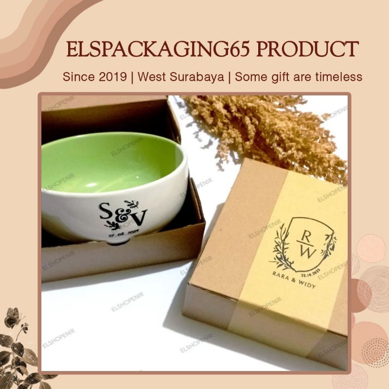 Souvenir Mangkok Twotone kemas Dus e-Flute Papername Souvenir Murah