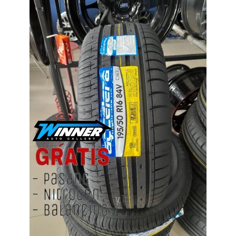 BAN MOBIL TUBLES RING 16 - 195 50 RING 16 MERK ACCELERA RADIAL- KONDISI BARU 2024