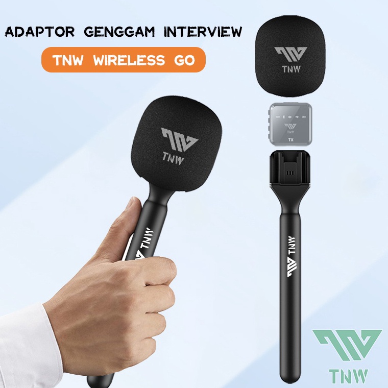 Jq TNW Microphone Interview Handle Interview GO Handheld Adapter untuk TNW Wireless Microphone N8N9N11