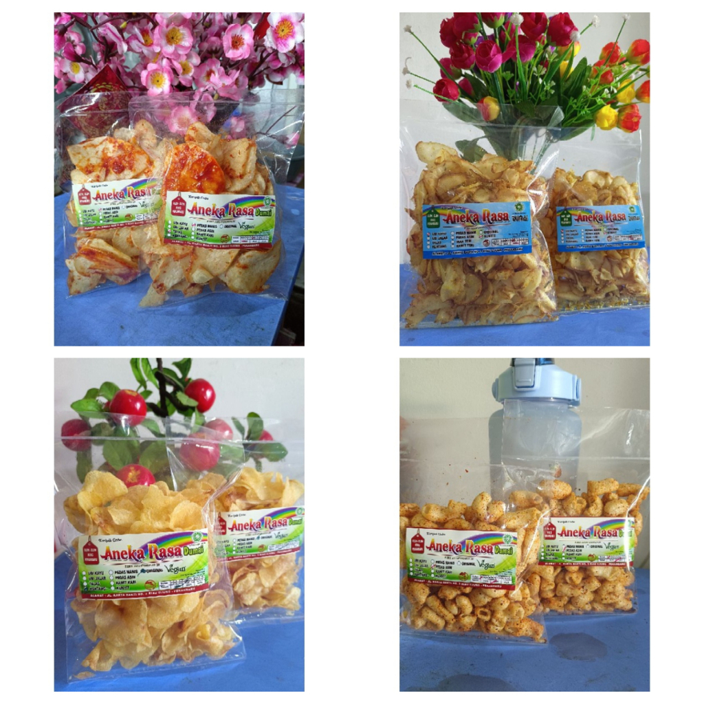 

Keripik Kerupuk Kemasan Besar Aneka Rasa Varian Vege Vegetarian Vegan Original Pedas Asin Manis