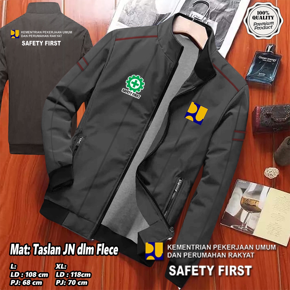 JAKET PRIA TERBARU PUPR BISA CUSTOM SABLON / JAKET PUPR PARASUT / JAKET PUPR BOLAK BALIK