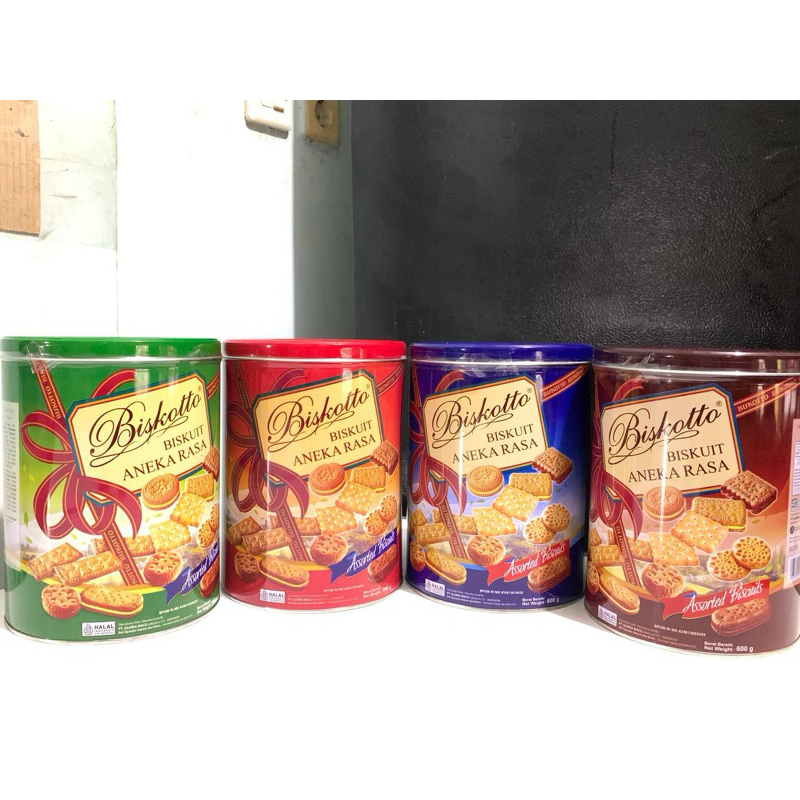 BISKOTTO KALENG TINGGI ASSORTED BISCUIT 600gr