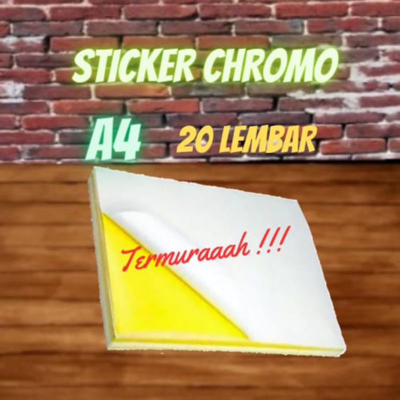 

STICKER CHROMO GLOSSY A4 20 LEMBAR
