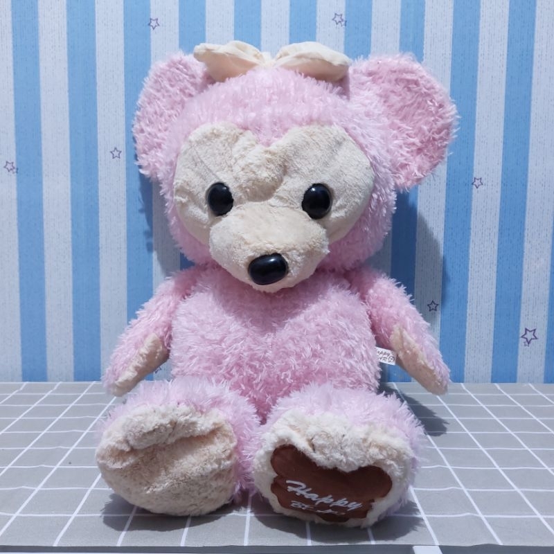 Boneka Teddy Bear Pink Ori By Happy Bear - Jumbo ±80 cm - Preloved
