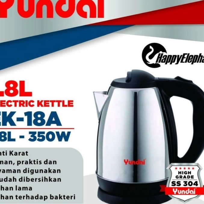 cG YUNDAI KETTLE LISTRIK 18LITER EK18A 35 WATT TEKO AIR PANAS STAINLESS LOW WATT MURAH ORI