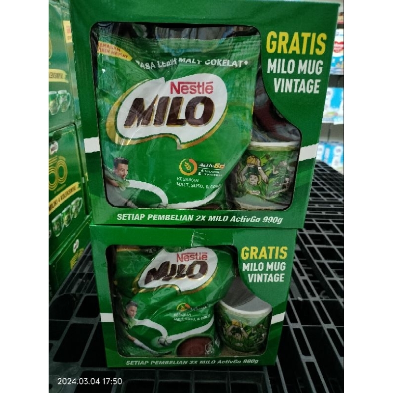 

Milo isi 2 x 990 gram Gratis Mug Gelas