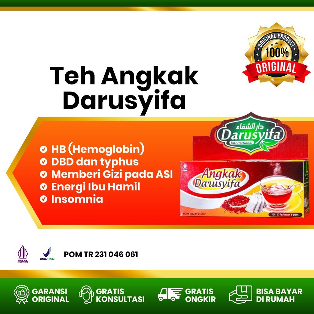 

ORIGINAL Teh Angkak SAKURA Darusyifa Untuk demam berdarah (DBD) tipes (Typus)