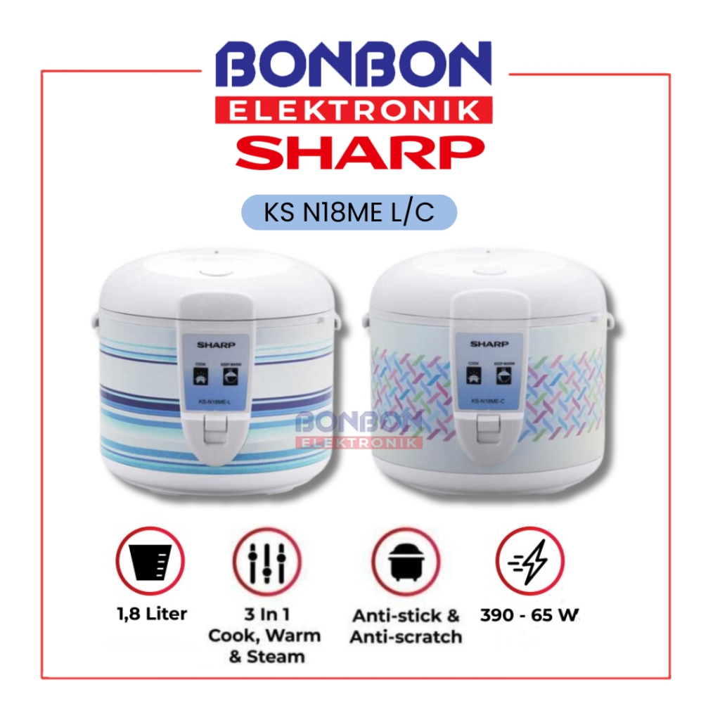 Sharp Rice Cooker 1.8 Liter KS-N18ME-L/C / 3 in 1 Magic Com KS-N18ME