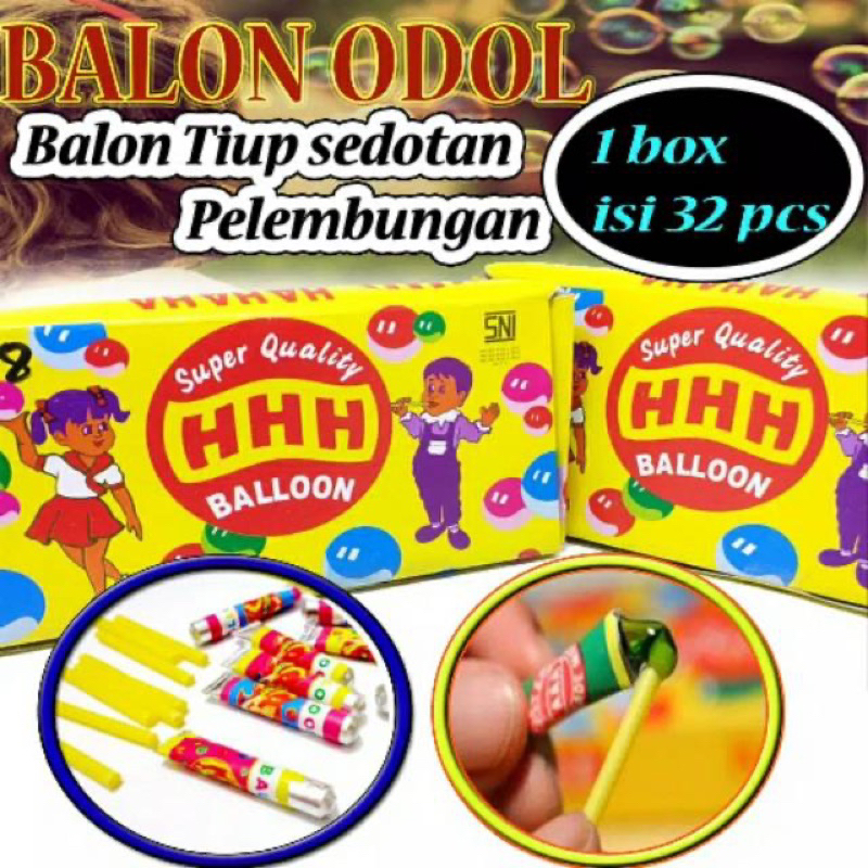 Mainan Anak Balon Tiup Sedotan Balon Jadul Zadoel HHH Balloon Per Box
