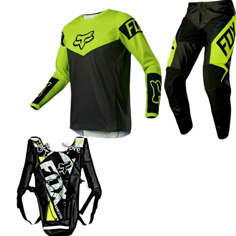 Jerset Set Perlengkapan Motocross Baju Trail Celana Motor CombobTas hydropack Rangsel