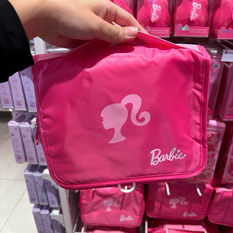 Miniso x Barbie series toiletries with hook / travel bag / cosmetic bag / tas toilet / tas dengan ga