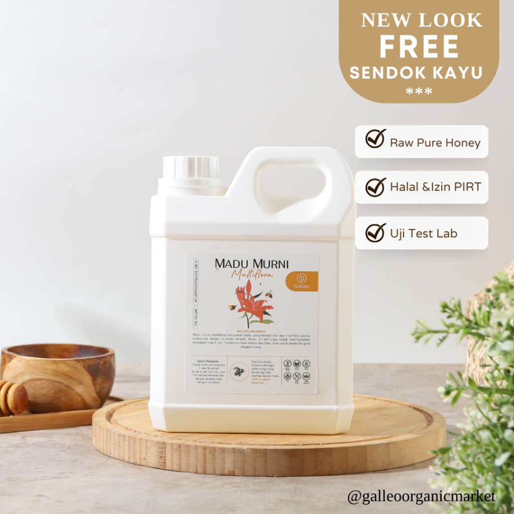 

Madu Murni Multiflora 1 KG Galleo Grade A [ Free Sendok Kayu ]