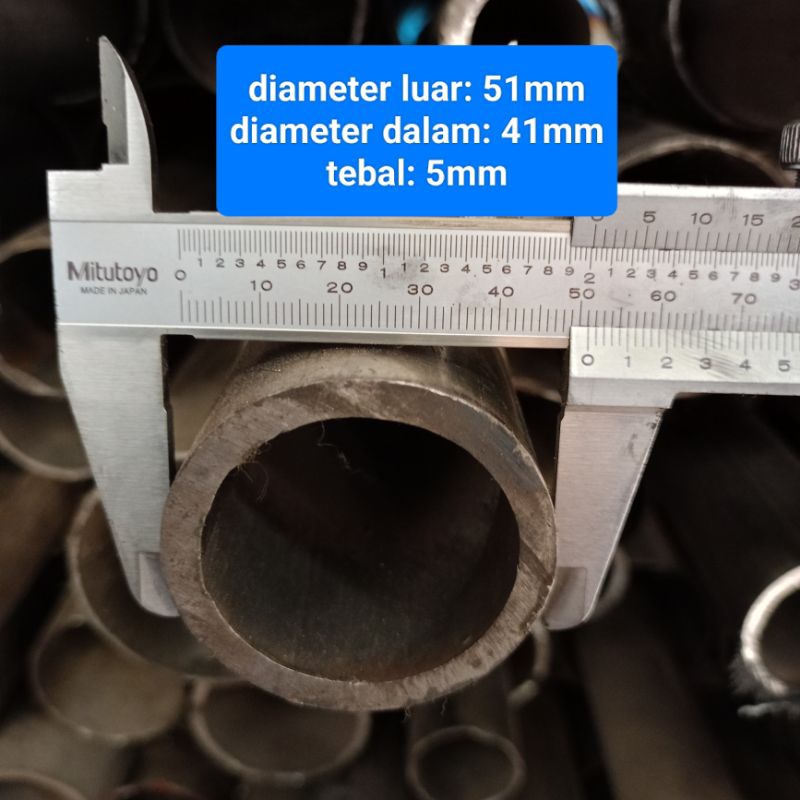pipa besi od 51mm id 41mm tebal 5mm panjang 20cm