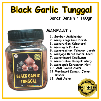 

Black garlic tunggal / lanang 100 gram - Bawang Putih Hitan tunggal