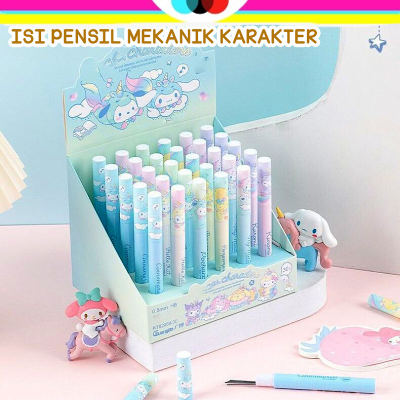 

ISI PENSIL MEKANIK HB 0.5 mm CINNAMOROLL | HELLOKITTY | POCACCO | CINAMORROL | KUROMO | MELODY | KUROMI | PERALATAN TULIS | ALAT TULIS KANTOR | ALAT TULIS SEKOLAH | DB |
