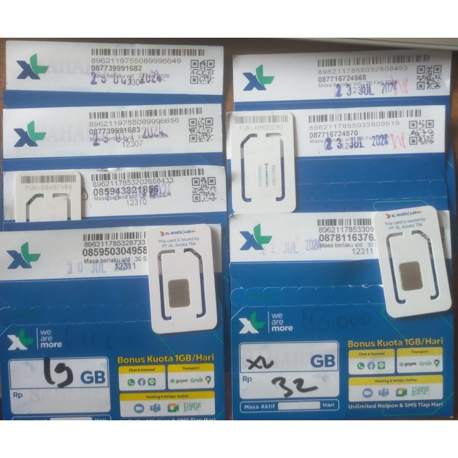 Kartu Perdana Kuota Data XL FLEX 4GB, 10GB, 19GB, 32 UNLIMITED KUOTA DATA XL Sudah registrasi Berlak
