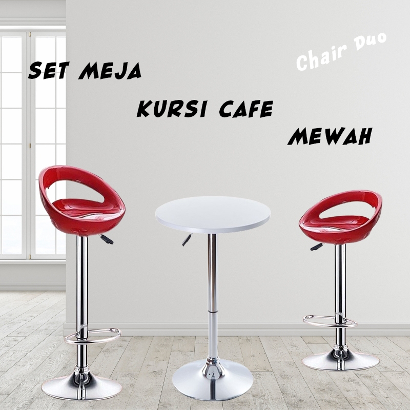 Meja Kursi Cafe Set 1 Meja Kotak 2 Kursi Bar Kursi Cafe Kursi Barstool Hidrolik Best Seller Satu Set