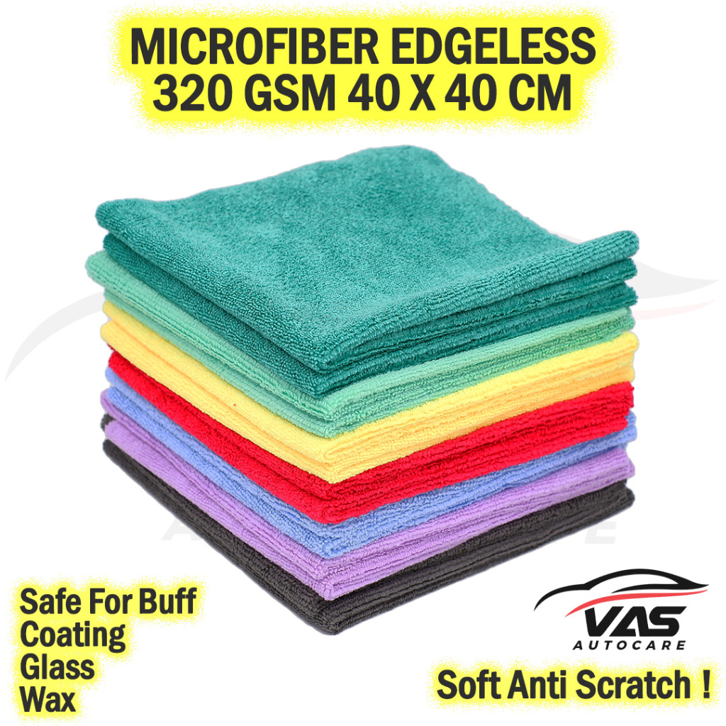 Microfiber Edgeless 320GSM 40x40cm 320 GSM 40 x 40 PREMIUM Lap Coating WAX SEALANT
