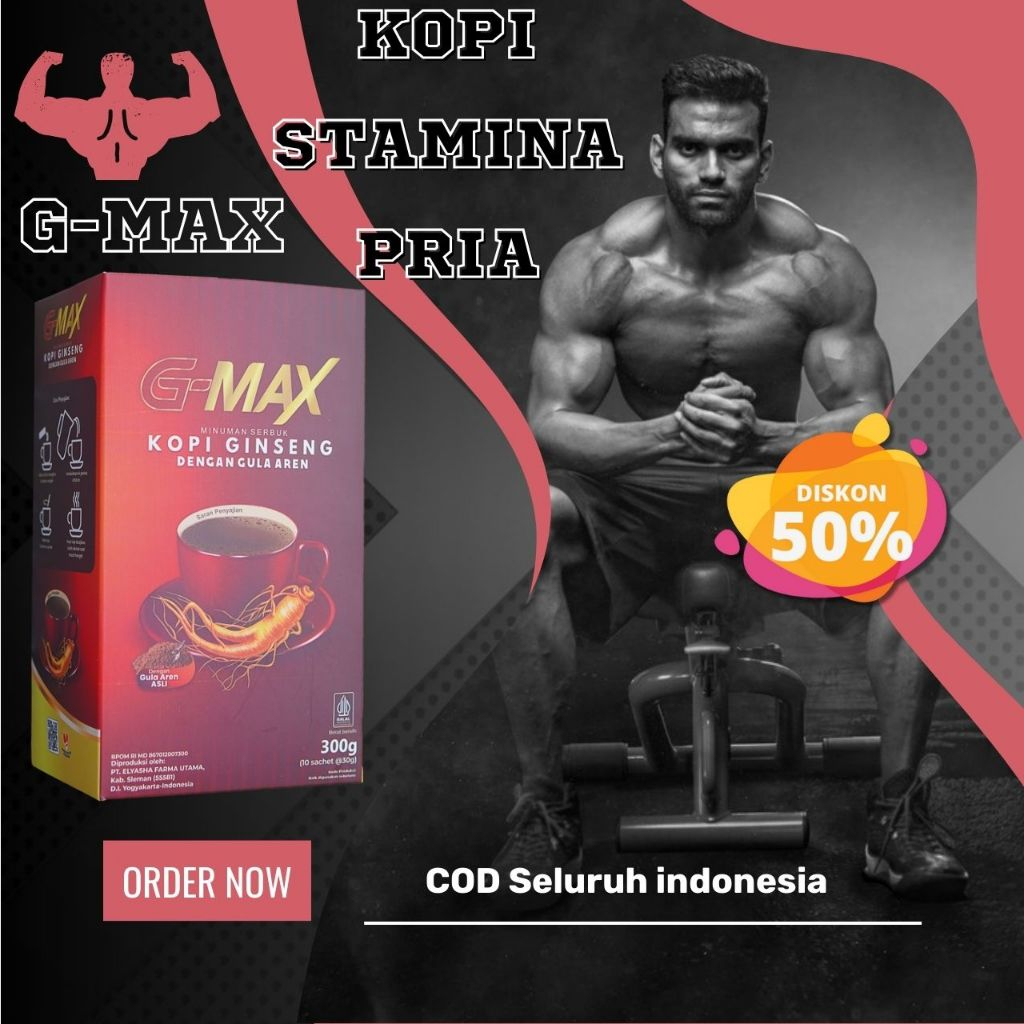 

Kopi G-MAX Kopi Kuat Pria Tahan Lama Solusi Penambah Stamina Pria Dewasa BPOM Isi 10 Sachet