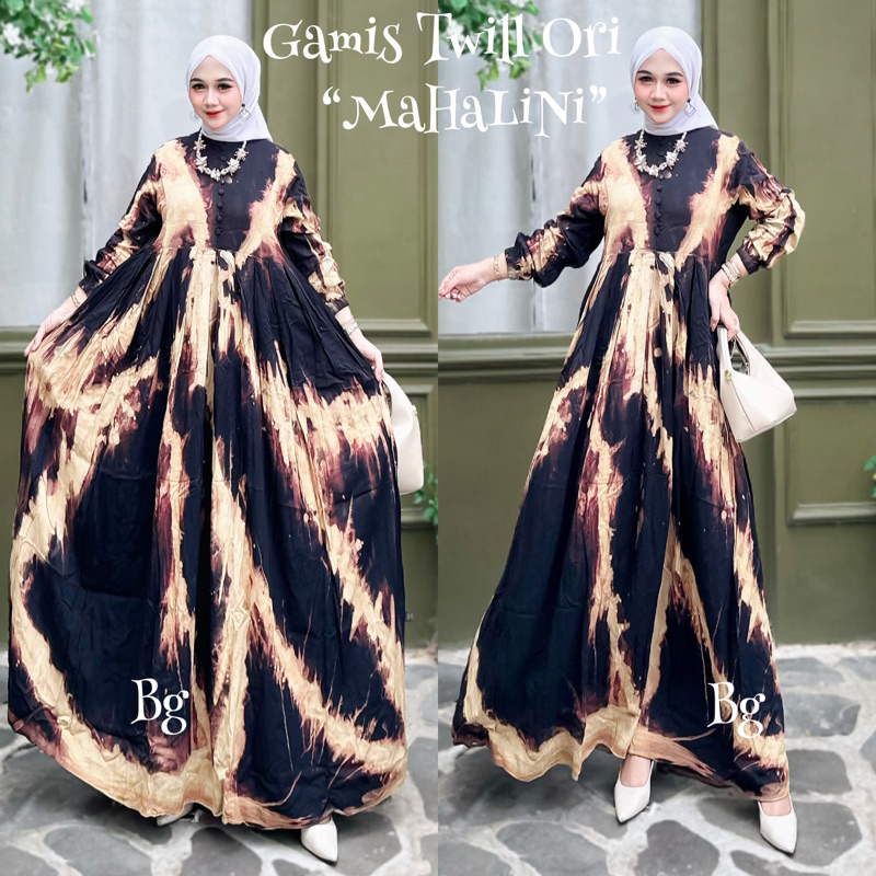 Gamis Twill Ori Motif mahalini Bg collection