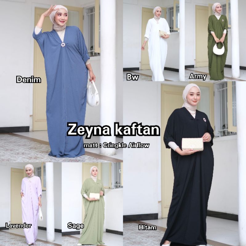 Zeyna Kaftan/kaftan model terbaru bahan cringkle/kaftan simple