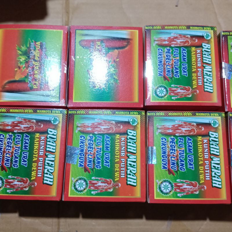 

PAKET GRATIS ONGKIR GROSIR JAMU BUAH MERAH KUNIR PUTIH MAHKOTA DEWA 8 PACK