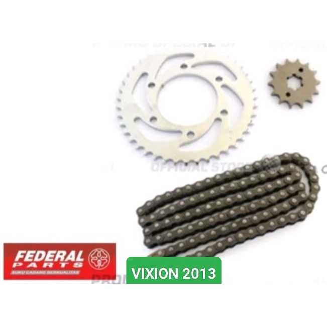 GIR SET DEPAN BELAKANG SET RANTAI VIXION 2013 STANDART GIR SET FEDERAL PNP VIXION 2013 STANDART