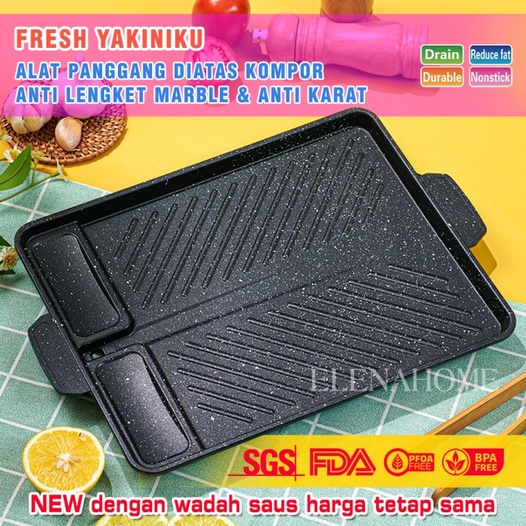 YAKINIKU GRILL PAN PANCI BBQ  - MULTI GRILL PAN pemanggang  Anti Lengket