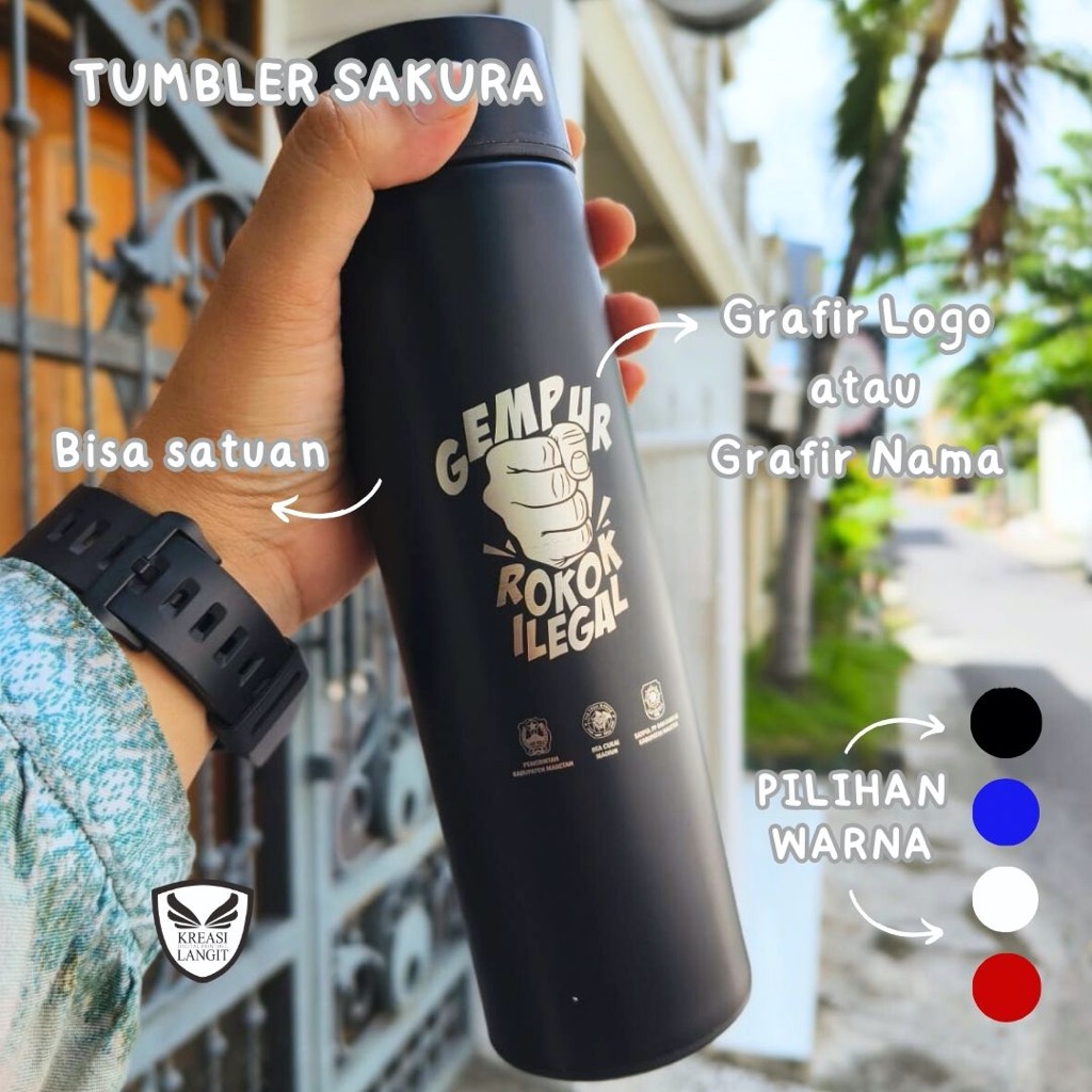 TUMBLER TERMOS CUSTOM l TERMOS SAKURA LIFE/TERMOS CUSTOM/TERMOS CUSTOM NAMA LOGO