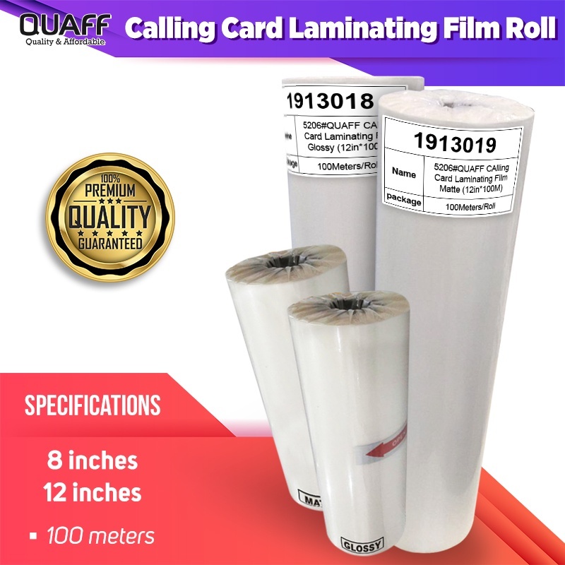 

QUAFF Film Laminasi Kartu Panggilan 25 mikron, Proses Laminasi Panas 12 inci (100 m)