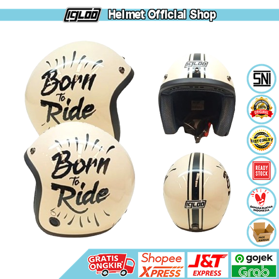 Helm Bogo Retro Igloo Style Motif Text