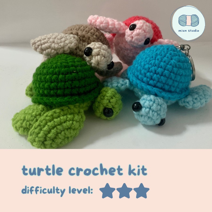 mini sea turtle crochet diy kit boneka rajut amigurumi