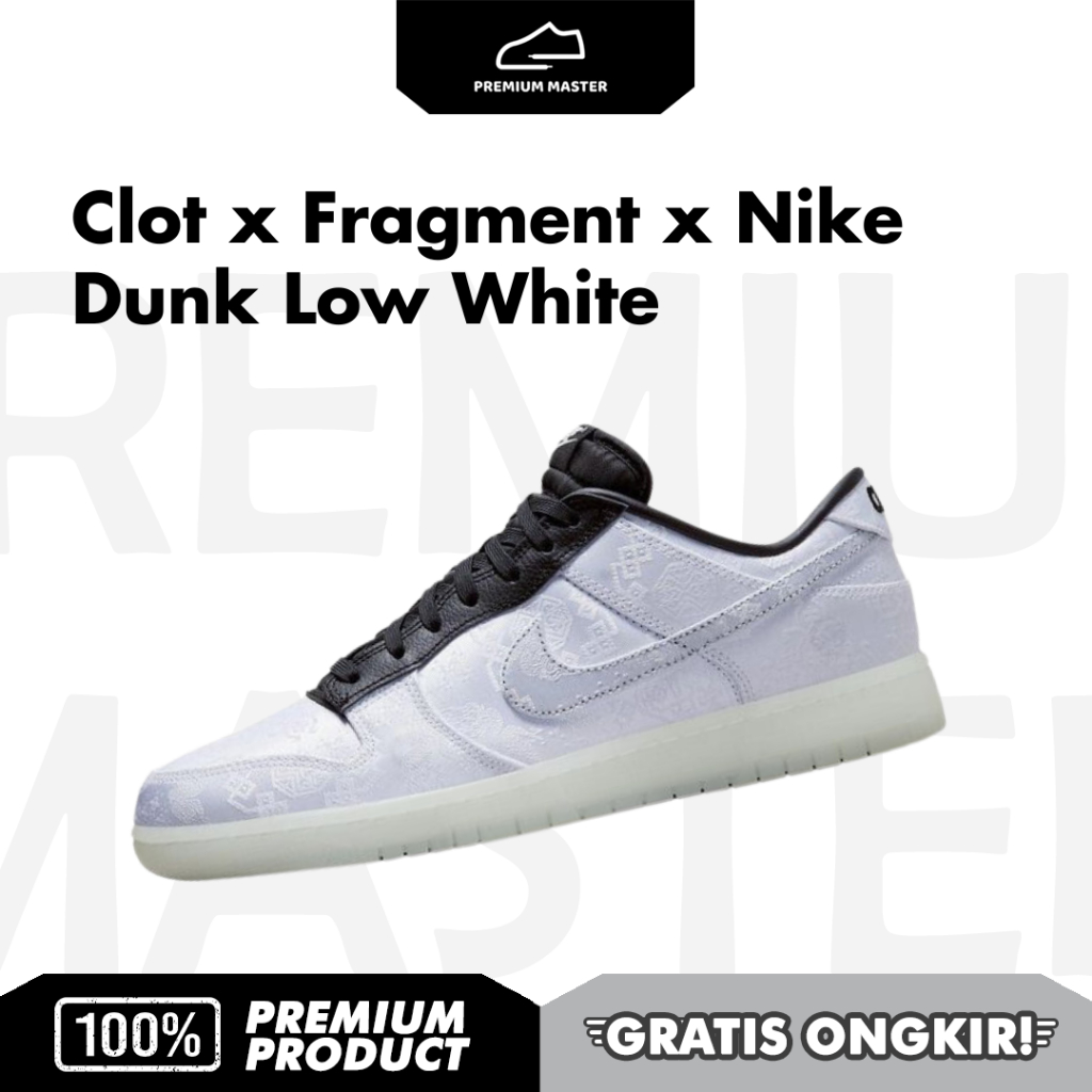 Clot x Fragment x Nike Dunk Low White