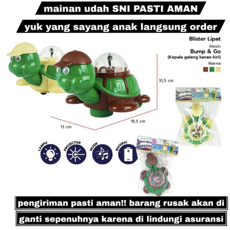 mainan kura kura musik lampu SNI KGP 33 lucu dan pasti aman