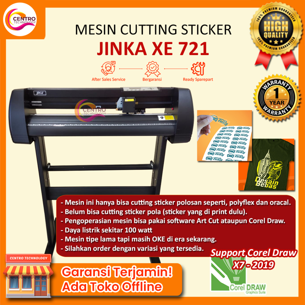 

Mesin Cutting Sticker XE 721 / JK 721 / PRO LED 721 / XL 721 ( Support Corel Draw )