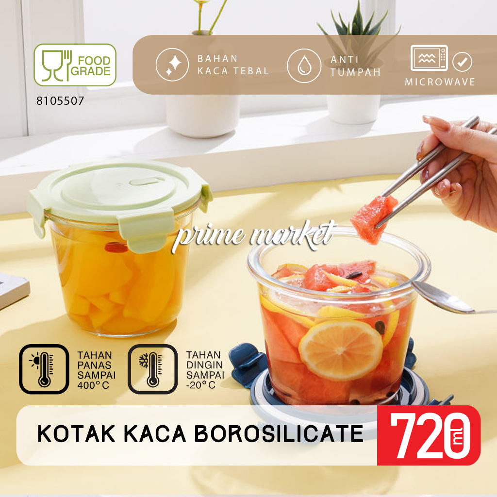 Kotak Bekal Kaca Lunch Box Kaca Kotak Makan Kaca TEBAL Kotak Makanan Kaca Borosilicate (8105507)