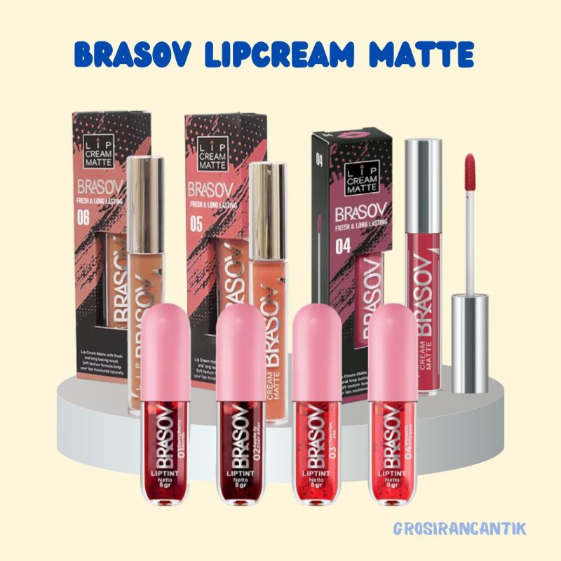 (COD) BRASOV LIPCREAM MATTE | LIPCREAM MATTE FREASH & LONG LASTING | BRASOV LIPTINT | COLOR PIGMENTE