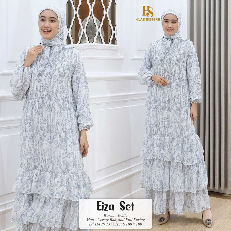 EIZA SET HIJAB / DRESS FURING SET HIJAB / DRESS SET HIJAB LEBARAN TERBARU / DRESS SET HIJAB KEKINIAN