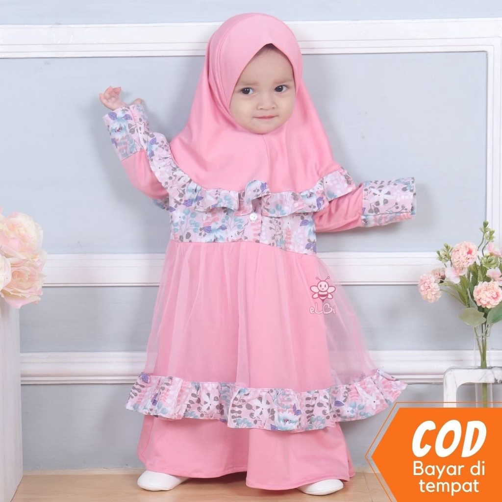 Gamis Anak Bayi Balita Muslim Perempuan - Setelan Busana Muslim Lebaran Balita - Gamis Bayi Perempua