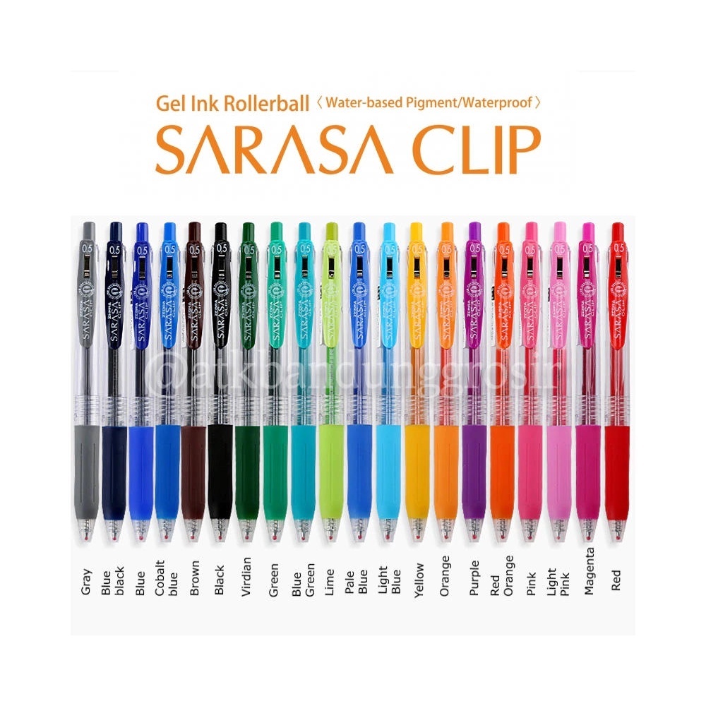 

Pulpen Gel Zebra SARASA CLIP 0.5mm Eceran