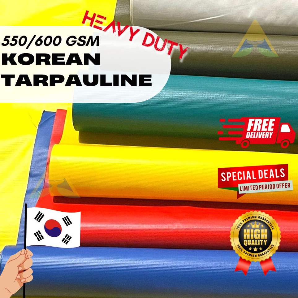 Paling Laku Terpal ulin terpal pvc semi karet grade A asli korea super tebal cod