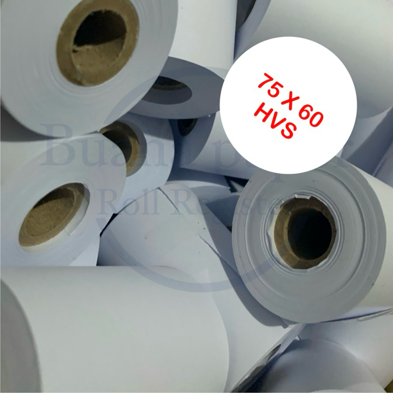 

KERTAS KASIR ROLL HVS 1ply 75x60 Cocok untuk printer kasir Dot Matrix 75mm