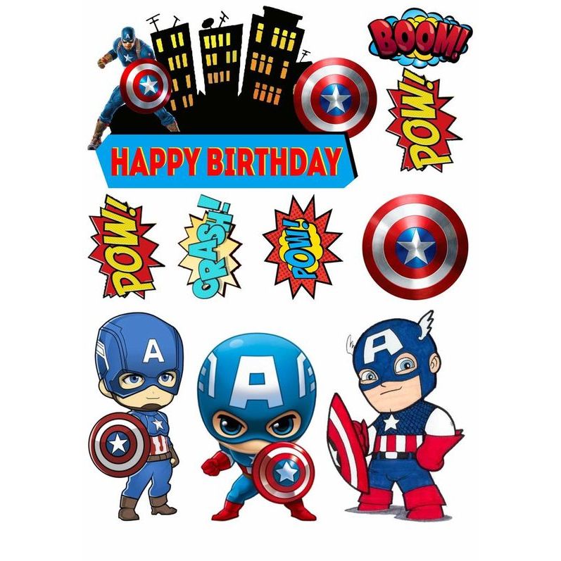 Topper Cake Baby Captain America