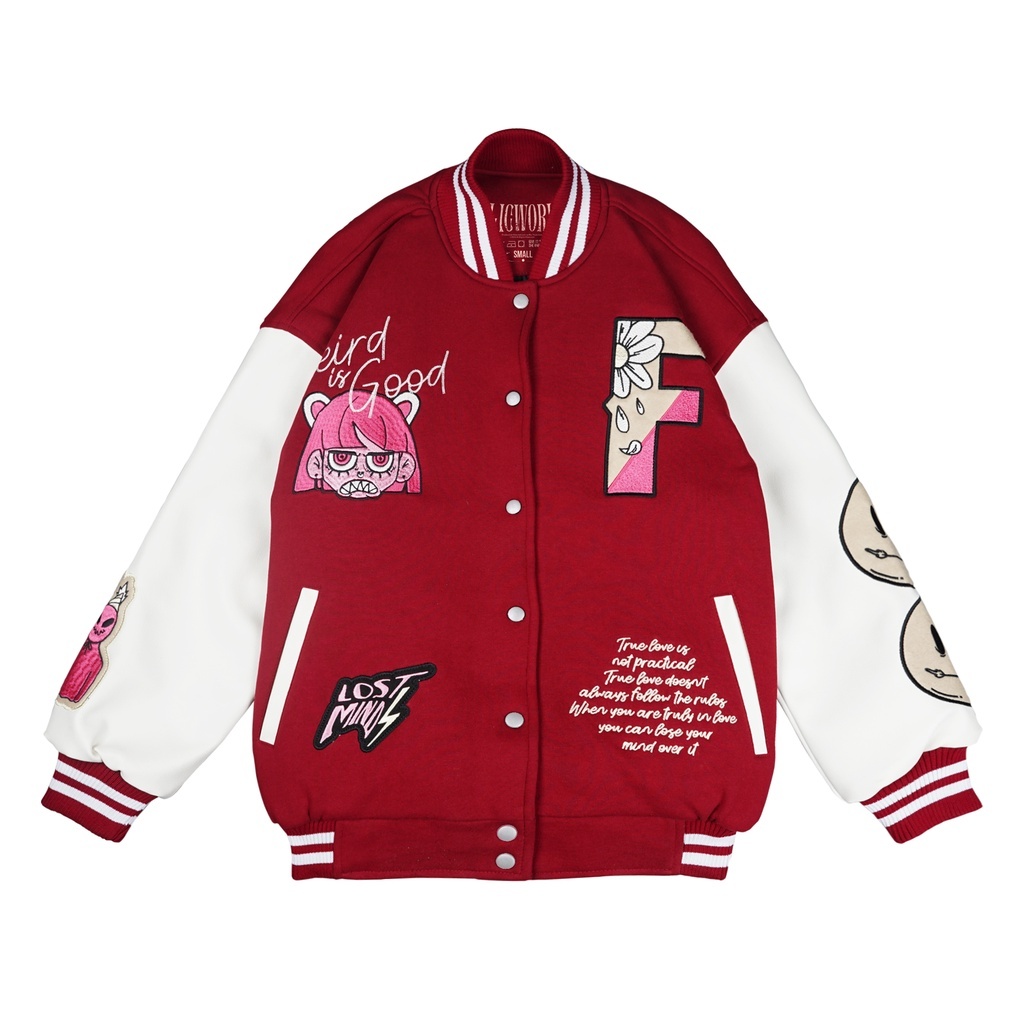 FLICWORLD - Bern Varsity Jacket Red