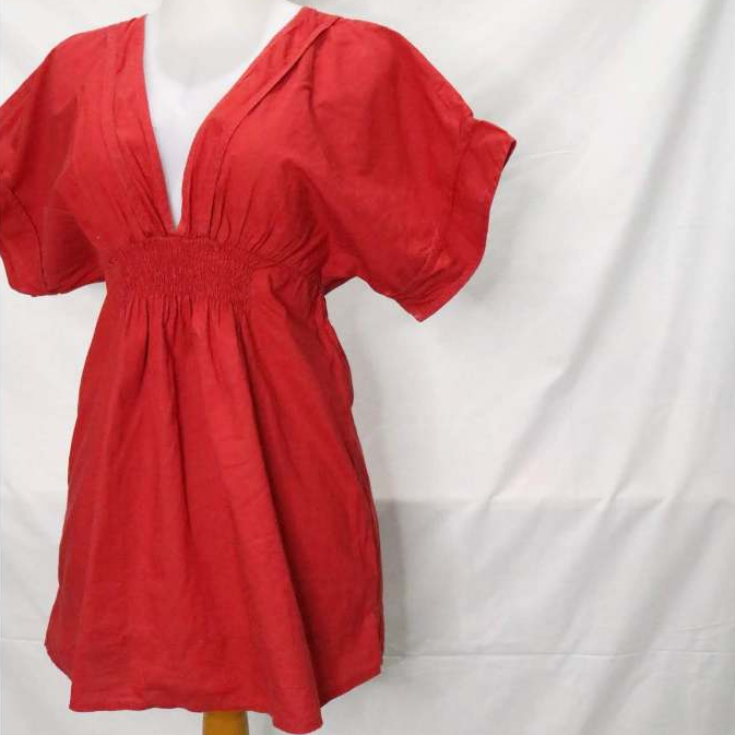 [PL] V-Neck Blouse Merah