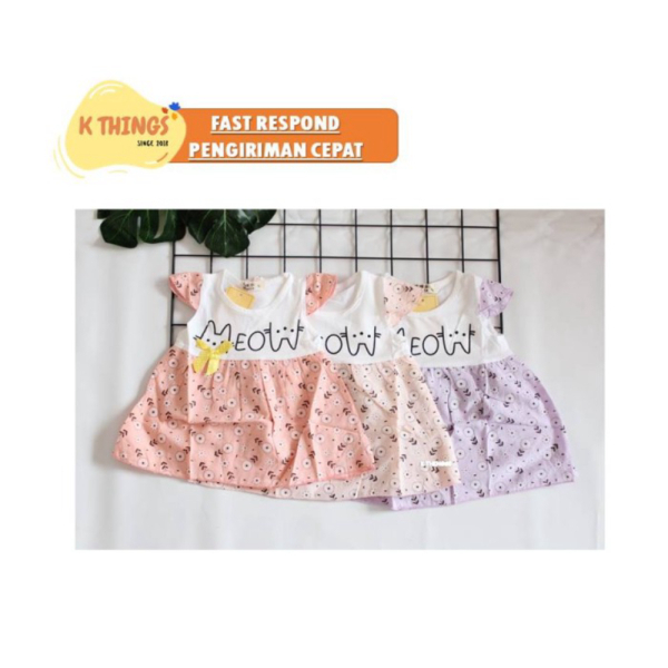 Unik DRESS Bayi Perempuan Gaun Baby Perempuan Import Kado Bayi 0 - 1 tahun - Creme S Murah