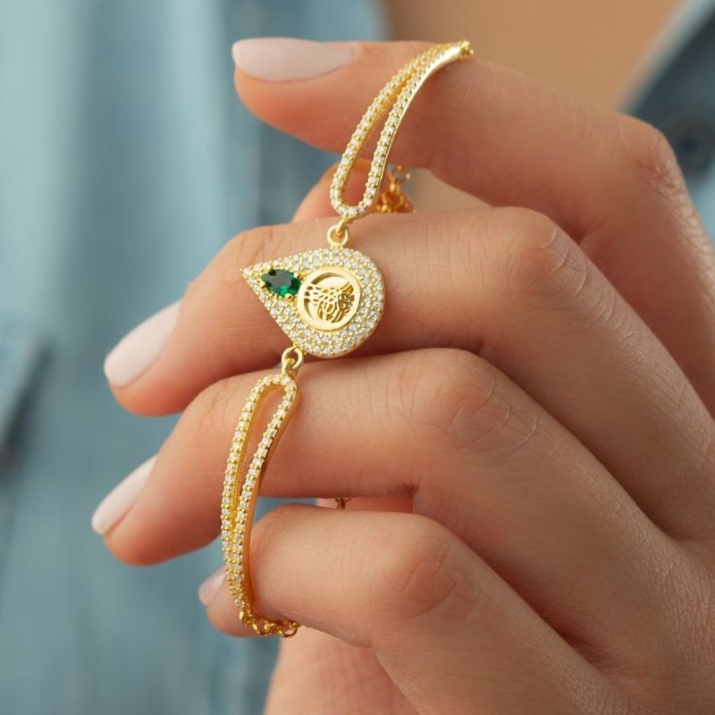 GELANG TUGRALI KALIGRAFI OTTOMAN / GELANG TURKI OTTOMAN / GELANG SILVER TURKI / GELANG ZIRKON