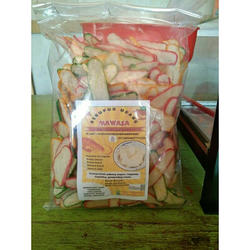 

KERUPUK UDANG MAWASA • Kerupuk Mentah Enak Gurih Khas Tanjab Timur, Berat 500g Per Pcs